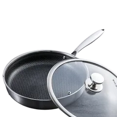 Chảo Inox Chống Dính 3 Lớp Nắp Kính 28cm Creen CR-NJA28IH - Siêu Bền, Thiết Kế Sang Trọng, Phù Hợp Với Mọi Bếp