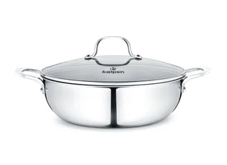 Chảo Lẩu Inox 304 Đúc Liền Kalpen KP-8528 Kích Thước 28cm - Dùng Nấu Lẩu Cho 5-6 Người, Chất Liệu Bền Bỉ, Thiết Kế Thông Minh