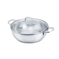 Chảo Lẩu Inox 304 Đúc Liền Kalpen KP-8528 Kích Thước 28cm - Dùng Nấu Lẩu Cho 5-6 Người, Chất Liệu Bền Bỉ, Thiết Kế Thông Minh