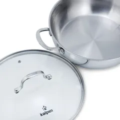Chảo Lẩu Inox 304 Đúc Liền Kalpen KP-8528 Kích Thước 28cm - Dùng Nấu Lẩu Cho 5-6 Người, Chất Liệu Bền Bỉ, Thiết Kế Thông Minh
