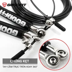 Dây Nhảy Thể Dục Điều Chỉnh Độ Dài Goodfit GF901JR - Dây Nhảy Thép Bọc PU Siêu Bền Cho Tập Luyện Trong Nhà Và Ngoài Trời