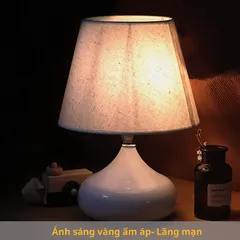 Đèn Ngủ Để Bàn HUTA T4 - Thân Thép Chỉnh Sáng Hiện Đại, Ánh Sáng Vàng Dịu Mắt, Phù Hợp Trang Trí Nội Thất