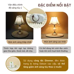 Đèn Ngủ Huta Light For Life CD1 - Đèn Bàn Sang Trọng Bằng Thép và Sứ, Tiết Kiệm Điện, Trang Trí Nội Thất Thông Minh