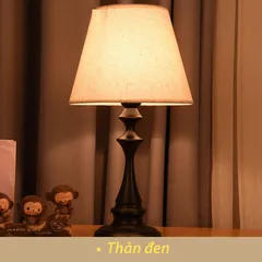 Đèn Ngủ Bàn HUTA T2 - Đèn Thân Thép Sang Trọng Với Chao Vải Lanh 25cm, Điều Chỉnh Độ Sáng, Thiết Kế Hiện Đại, Phụ Kiện Nội Thất Thú Vị