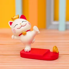 Giá đỡ điện thoại mèo Thần Tài may mắn - Phụ kiện trang trí nhà, ô tô cho năm mới, mang lại tài lộc và may mắn, chất liệu PVC cao cấp.