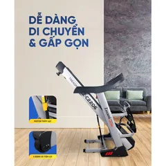 Máy Chạy Bộ Điện Zasami KZ-C2206 Đa Năng - Tốc Độ 20 km/h, Độ Nghiêng Tự Động, Thiết Kế Tiện Lợi Cho Tập Luyện Tại Nhà