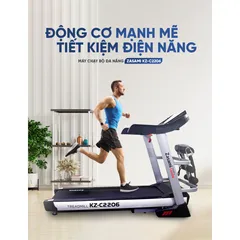 Máy Chạy Bộ Điện Zasami KZ-C2206 Đa Năng - Tốc Độ 20 km/h, Độ Nghiêng Tự Động, Thiết Kế Tiện Lợi Cho Tập Luyện Tại Nhà