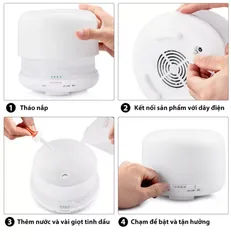 Máy Phun Sương Tạo Ẩm Jiashi MPS04 - Đèn Ngủ Nhiều Màu, Loa Bluetooth Xông Tinh Dầu, Điều Khiển Từ XA
