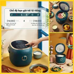 Nồi Cơm Điện Hẹn Giờ Chống Dính Bear DFB-P30R3 - Đa Năng 3L, Nấu Cơm, Cháo, Canh, Giữ Ấm 24h - Tiện Ích Cho Gia Đình