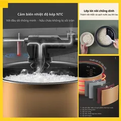 Nồi Cơm Điện Hẹn Giờ Chống Dính Bear DFB-P30R3 - Đa Năng 3L, Nấu Cơm, Cháo, Canh, Giữ Ấm 24h - Tiện Ích Cho Gia Đình