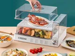 Nồi Hấp Điện Đa Năng Creen CR-135CF - 13.5L, 1200W, Giải Pháp Nấu Ăn An Toàn Giữ Dưỡng Chất, Hấp Thực Phẩm Nguyên Cả Con