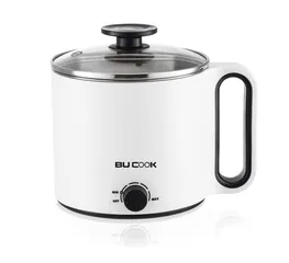 Nồi Lẩu Điện Mini Bu Cook BNP6868 1.5L - Công Suất 900W, Chống Dính, Dành Cho Nhóm 2-3 Người, Màu Trắng Hiện Đại
