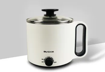 Nồi Lẩu Điện Mini Bu Cook BNP6868 1.5L - Công Suất 900W, Chống Dính, Dành Cho Nhóm 2-3 Người, Màu Trắng Hiện Đại