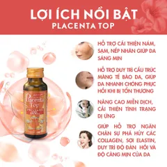 Nước Uống Nhau Thai Placenta Top Shinnippai Nhật Bản - Hỗ Trợ Giảm Thâm Nám, Làm Sáng Da, Trẻ Hoá Da (Hộp 10 Chai 50ml)