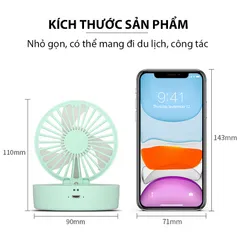 Quạt Mini Phun Sương Kết Hợp Đèn Ngủ Jiashi QMN03 - Quạt Cầm Tay Đa Năng Xông Tinh Dầu Nhiều Màu Sắc, 3 Tốc Độ Gió