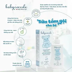 Sữa Tắm Gội Chiết Xuất Hoa Sen Babycoccole Cho Bé 0M+ - An Toàn, Không Cay Mắt, Giúp Da Mịn Màng và Ngăn Ngừa Rôm Sảy