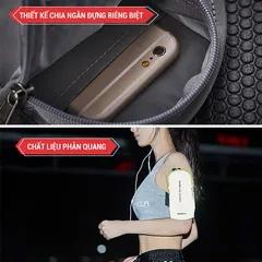 Túi Đeo Điện Thoại Chạy Bộ Phản Quang GoodFit GF201RA - Đa Năng Cho Tập Luyện, Chống Thấm, Dùng Được Mọi Điện Thoại