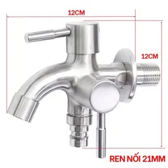 Vòi Củ Sen Lạnh 2 Đầu Xả Inox 304 Hobby Home Decor CS1 - Thiết Kế Đa Năng Dùng Cho Nước Lạnh, Tiện Lợi Và Sang Trọng