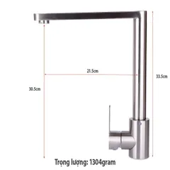 Vòi Rửa Chén Nóng Lạnh Inox 304 HOBBY RCDV - Thiết Kế Cao Cấp Không Gỉ, Phù Hợp Với Đa Số Chậu Rửa Bát