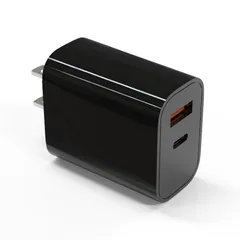 Củ sạc nhanh 2in1 20W PD và QC 18W, cổng USB-C và USB-A cho điện thoại, máy tính bảng, laptop - Sạc nhanh hiệu quả 3 lần.