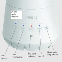 Máy tạo ẩm và khuếch tán tinh dầu HoMedics UHE-WM10 2 trong 1 - Phun sương ấm/lạnh, điều khiển từ xa, bảo vệ sức khỏe, thiết kế hiện đại