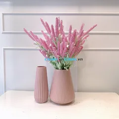 Bình Hoa Gốm Sứ Bát Tràng Họa Tiết Sọc Nổi Màu Pastel - Trang Trí Nhà Cửa Tối Giản Sang Trọng, Phong Cách Hiện Đại