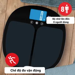 Cân phân tích chỉ số cơ thể Salter 9192BK3R - Kết nối App Bluetooth, 8 thông số, BIA, bảo hành 5 năm - Thiết kế hiện đại cho gia đình bạn