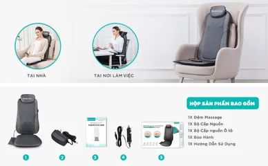 Đệm Ghế Massage Lưng 3D KINGTECH KC-500S - Thiết Kế Công Thái Học, Công Nghệ Shiatsu Hiện Đại, Giải Pháp Thư Giãn Tối Ưu