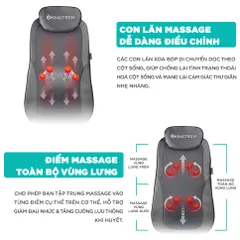Đệm Ghế Massage Lưng 3D KINGTECH KC-500S - Thiết Kế Công Thái Học, Công Nghệ Shiatsu Hiện Đại, Giải Pháp Thư Giãn Tối Ưu