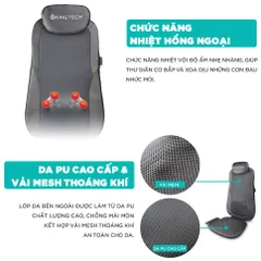 Đệm Ghế Massage Lưng 3D KINGTECH KC-500S - Thiết Kế Công Thái Học, Công Nghệ Shiatsu Hiện Đại, Giải Pháp Thư Giãn Tối Ưu