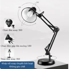Đèn Bàn Gấp Gọn PIXAR LED Chống Cận Kèm Kẹp - Thiết Kế Thông Minh, Nhiều Màu Sắc, Thay Thế Bóng Dễ Dàng