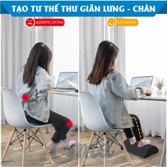 Gối kê chân cao su non Ema cao cấp cho người giãn tĩnh mạch - Hỗ trợ giảm tê mỏi, thoải mái khi ngồi làm việc văn phòng