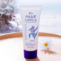 Kem Dưỡng Da Tay Hatomugi Moisturizing - Chiết Xuất Ngọc Trai và Hạt Ý Dĩ, 65g - Cấp Ẩm Mềm Mại 