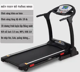 Máy Chạy Bộ Điện KingSport BK-2015 3.0HP - 10 Chương Trình Tập Thể Dục Thông Minh, Khung Thép Chắc Chắn, Thiết Kế Hiện Đại, Tối Ưu Cho Người Tập
