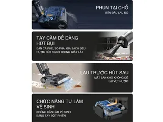 Máy hút bụi khô ướt không dây Tiross TS9307 - Dọn dẹp hiệu quả mọi vết bẩn cứng đầu trong gia đình, thiết kế thông minh, tiện lợi.