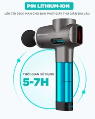 Máy Massage Cầm Tay Kingtech Max 1 - Mô Hình Tập Thể Thao, Công Suất 3200 Vòng/Phút, Thiết Kế Đa Năng 5 Cấp Độ, Thời Gian Sử Dụng Lên Đến 7 Giờ