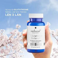 Viên uống trắng da Sakura L-Glutathione Reduced Nhật Bản - Giải pháp làm sáng da tự nhiên, hỗ trợ cải thiện sắc tố và chống lão hóa hiệu quả.