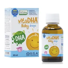 Baby Drops VitaDHA dạng giọt cho trẻ sơ sinh - Bổ sung DHA, Vitamin D3, Vitamin E hỗ trợ sức khỏe mắt cho trẻ nhỏ dưới 1 tuổi