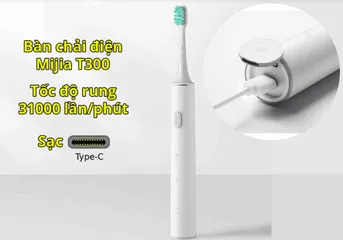 Bàn Chải Đánh Răng Điện Xiaomi Mijia T300 - Thiết Kế Chống Nước IPX7, Sạc Type-C, Sử Dụng 25 Ngày, Động Cơ 31.000 Lần/Phút