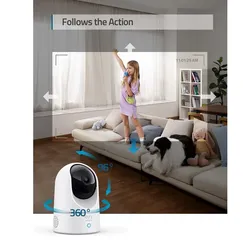 Camera Anker Indoor Cam PT 2K - Camera An Ninh Xoay 360 Độ, Theo Dõi Chuyển Động, Tích Hợp AI, Tầm Nhìn Ban Đêm, Gọi Thoại Hai Chiều