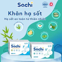 Khăn Lau Hạ Sốt Sachi Cho Bé - An Toàn, Từ Thiên Nhiên Hỗ Trợ Làm Mát và Hạ Nhiệt Cho Trẻ Sơ Sinh và Trên 3 Tháng Tuổi