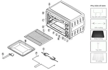 Lò Nướng Đối Lưu Philiger PLG-6036 - 5 Chế Độ Nướng, Dung Tích 36 Lít, Công Suất 1400W, Nướng Đều Thực Phẩm, Tiết Kiệm Thời Gian
