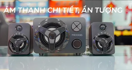 Loa Máy Tính Laptop 2.1 Microlab U210 - Bluetooth, LED RGB, Âm Thanh Sống Động, Loa Siêu Trầm 11W, Thiết Kế Nhỏ Gọn, Phụ Kiện Chính Hãng