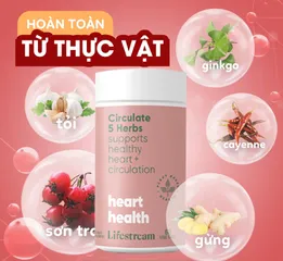 Viên Uống Hỗ Trợ Tăng Cường Tuần Hoàn Lifestream Circulate 5 Herbs - Bổ Tim Mạch Từ Thảo Mộc Thiên Nhiên, 30 Viên