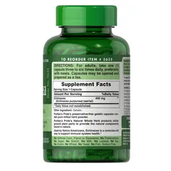 Viên Uống Tăng Đề Kháng Puritan's Pride Echinacea 400mg - Hỗ Trợ Miễn Dịch, Ngừa Cúm, Cải Thiện Sức Khỏe Tự Nhiên, Lọ 200 Viên