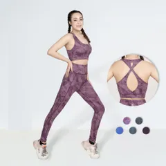 Bộ Đồ Tập Gym Nữ S40040 - Áo Bra 2 Lớp Xoắn Lưng & Quần Legging Cạp Cao Thể Thao Thoải Mái, Ôm Dáng Tôn Vóc