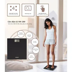 Cân Điện Tử Omron HN 289 - Cân Sức Khỏe Chịu Lực 150kg, Màn Hình LCD Lớn, Thiết Kế Hiện Đại, Dùng Pin CR2032