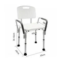 Ghế Tắm Khung Nhôm Lucass SC-98TL Có Tựa Lưng & Tay Vịn - Ghế Ngồi Tắm Cho Người Già, Chất Liệu ABS Cao Cấp, An Toàn Chống Trơn Trượt