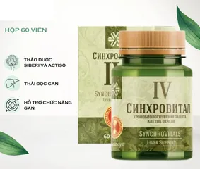 Viên Uống Hỗ Trợ Tăng Cường Chức Năng Gan Synchrovitals IV - Bổ Gan Từ Thiên Nhiên, Giải Độc, Hỗ Trợ Sức Khỏe Gan, 60 Viên