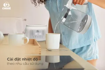 Ấm đun nước pha sữa thông minh Chibé MB002 - Giữ nhiệt 72h, điều khiển từ xa, hiển thị nhiệt độ chính xác, tiện lợi cho mẹ và bé